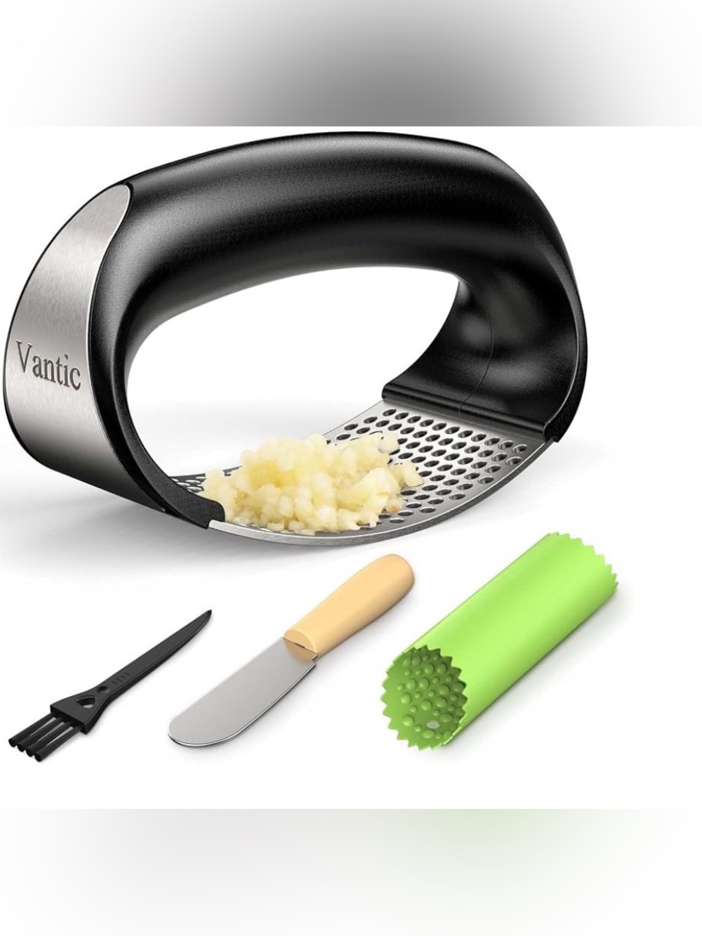 NWT Vantic Garlic Press, Garlic Peeler, Spatula set